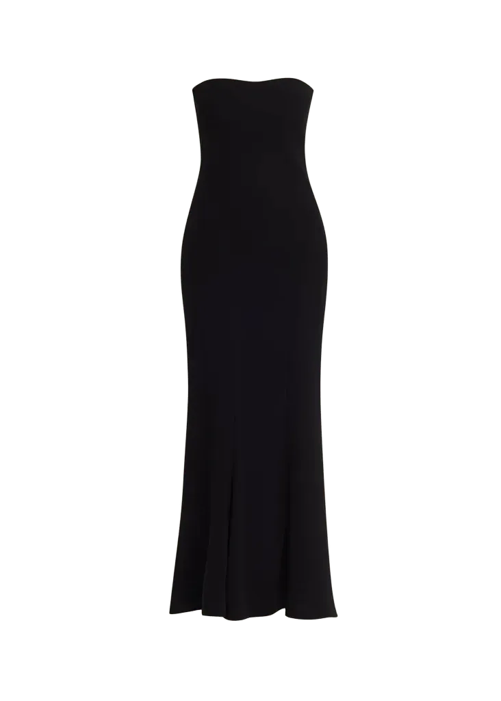 Korose Strapless Silk Trumpet Maxi Dress