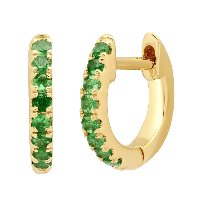 Mini Tsavorite Huggies