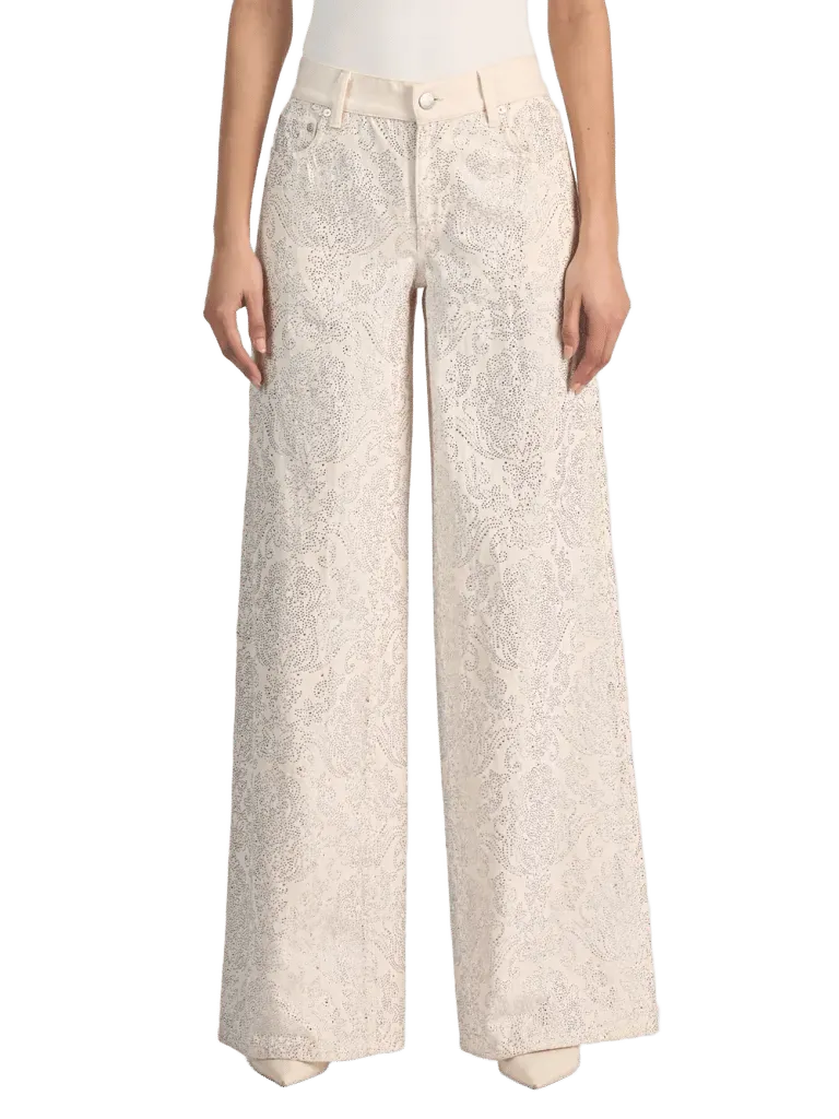 AMAZING EMBELLISHED JEAN - OFF WHITE/MULTI