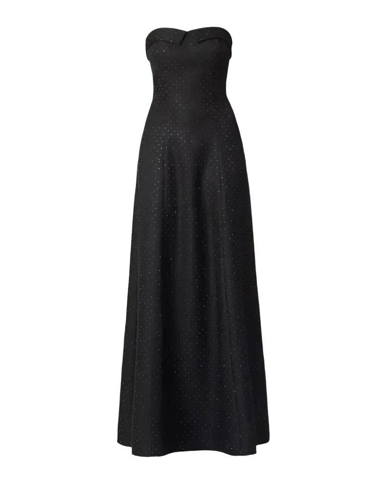 Lindy Strapless Crystal Twill Gown