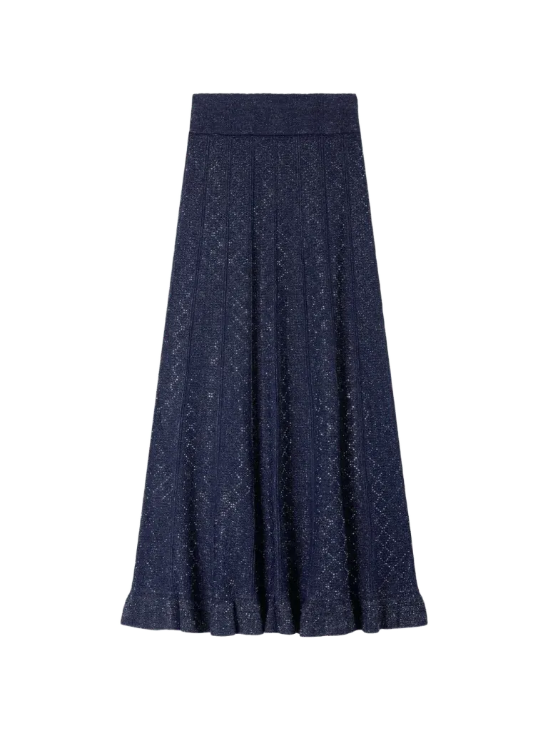 SANDRO rhinestone knit maxi skirt