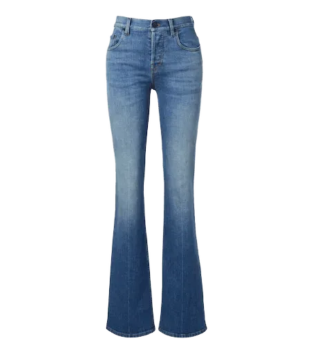 Mid-rise flared jeans