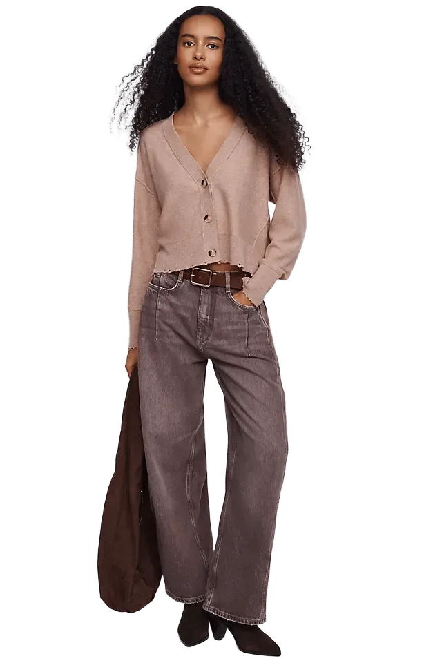 Pilcro Heritage Curve High-Rise Barrel-Leg Jeans