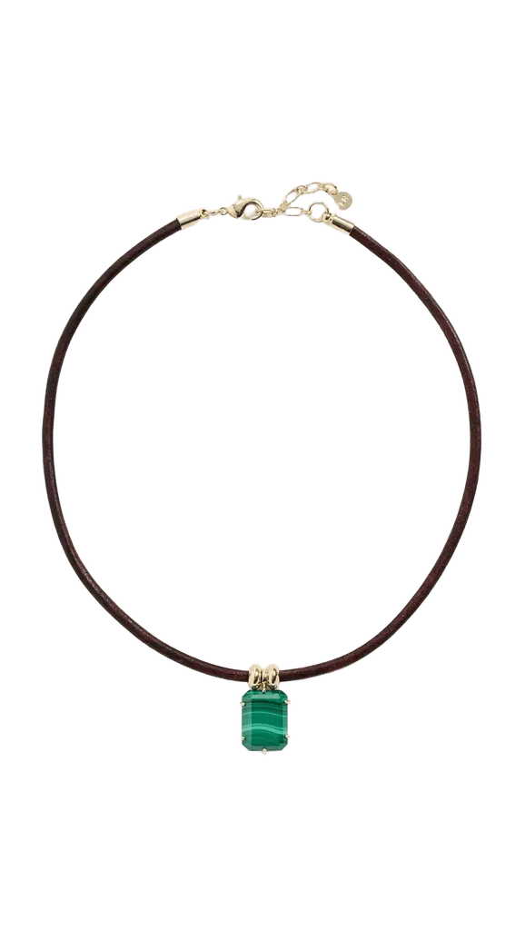 Malachite Prong Choker Necklace