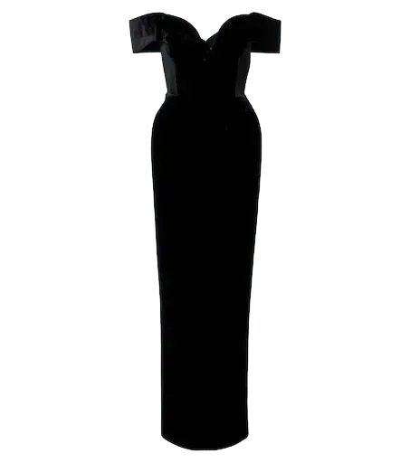 Ryn off-shoulder velvet corset gown