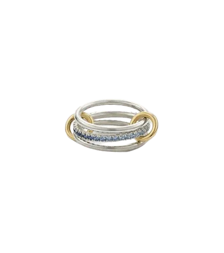 Tigris sterling silver and 18kt gold ring with sapphires