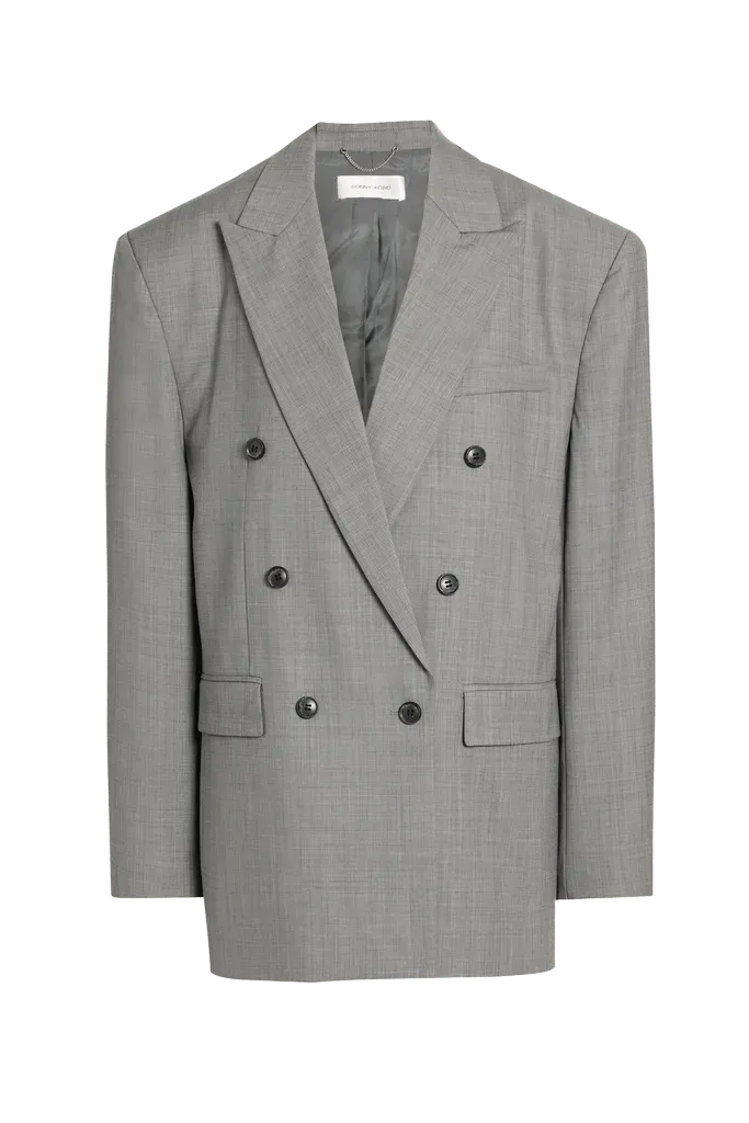 Ronny Kobo 1988 Double-Breasted Wool-Blend Twill Blazer