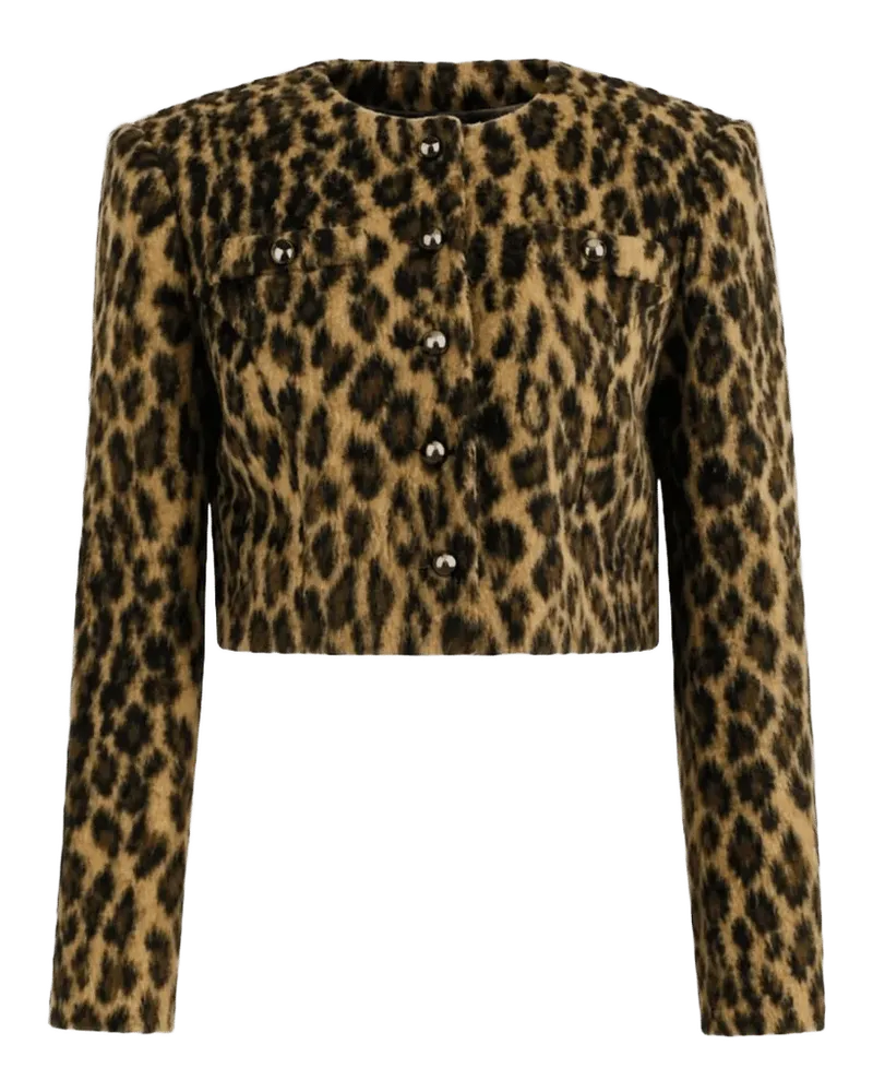 Aivana Leopard Faux Fur Cropped Jacket