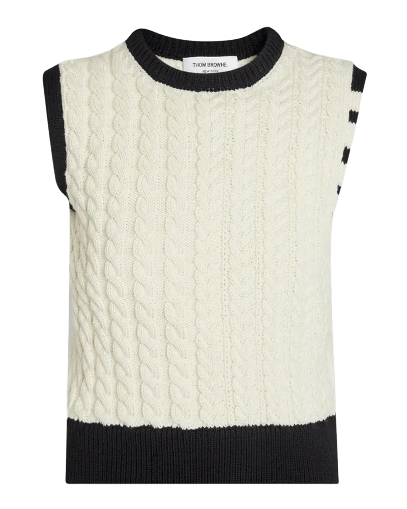 Aran Virgin Wool Cable-Knit Sweater Vest