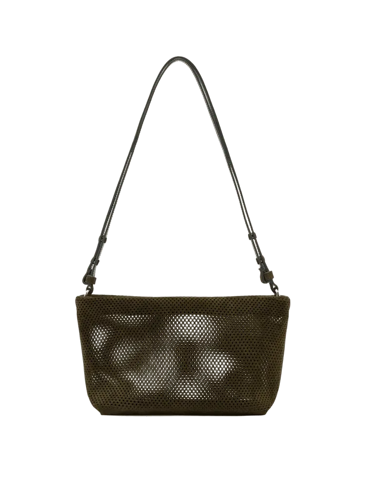 Bond Bag in Perforated Suede - Olive