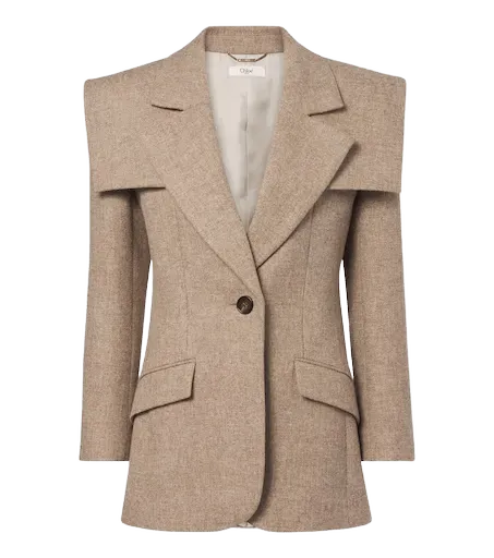 Caped wool blazer