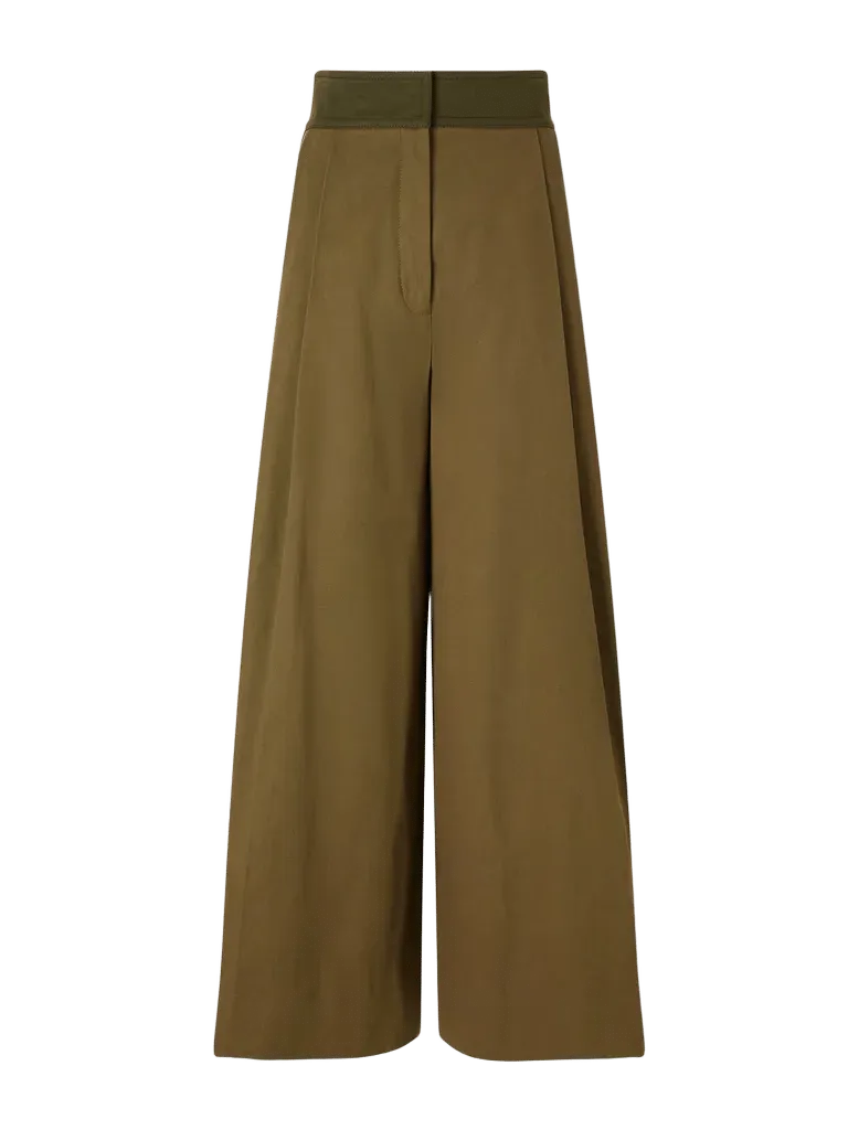 Valiant pleated cotton-twill wide-leg pants