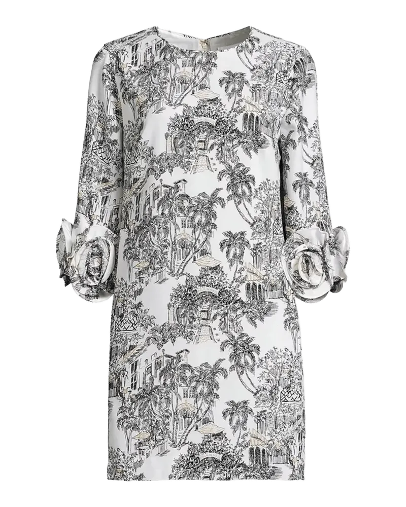 Lu Rosette-Cuff Toile Crêpe Minidress