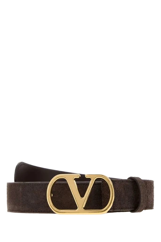 Valentino Garavani VLogo Buckle Belt — Brown