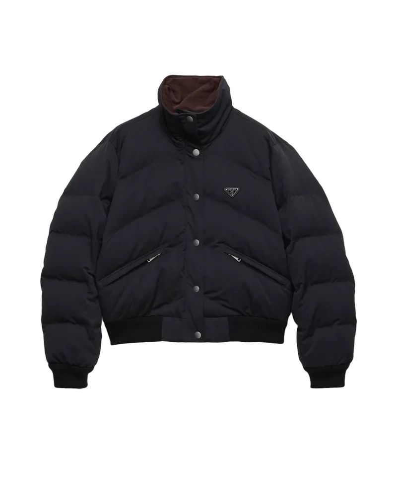 Cropped compact poplin down jacket