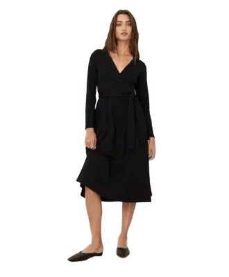 Women's Fit & Flare Wrap Dress Made With Organic Cotton