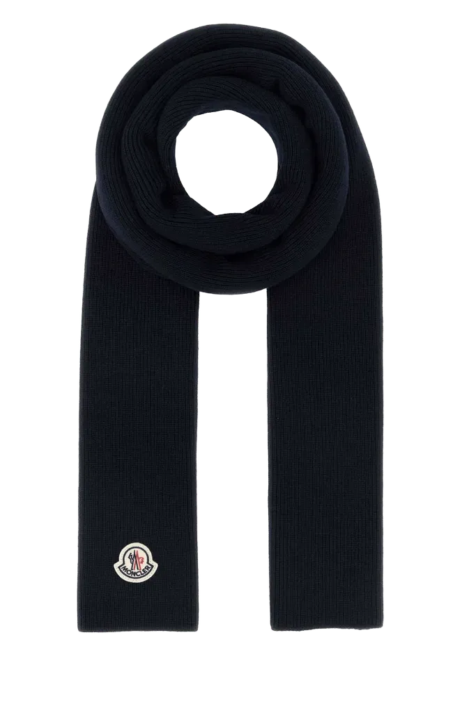 Moncler Virgin Wool Scarf — Navy