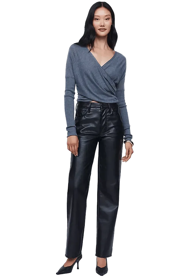MOTHER The Rambler Faux-Leather High-Rise Jeans