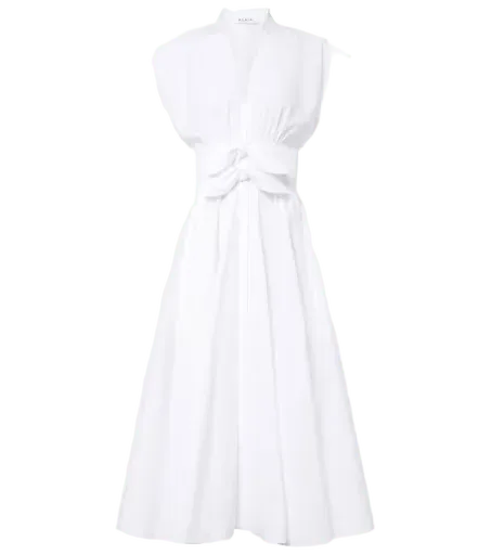 Cotton poplin midi dress