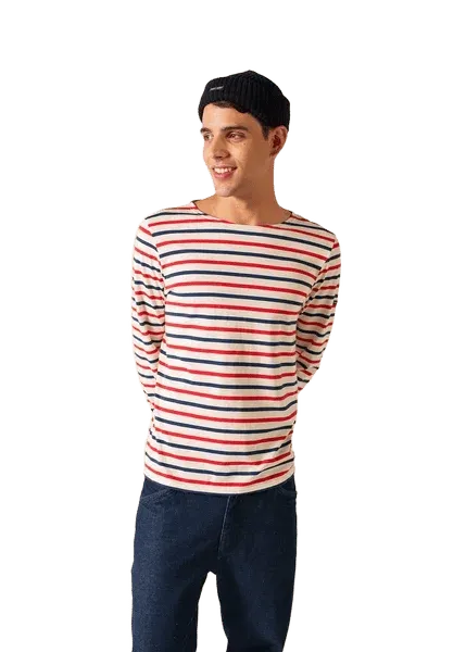 MINQUIERS MODERN TRI Tri-Color Breton Shirt
