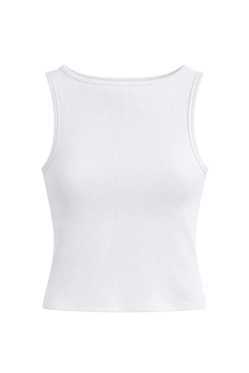 Effortless Rib Boatneck Tank | White