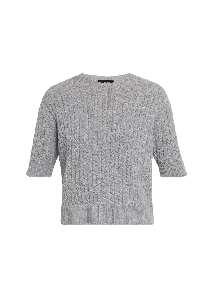 Cashmere Short-Sleeved Crop Sweater