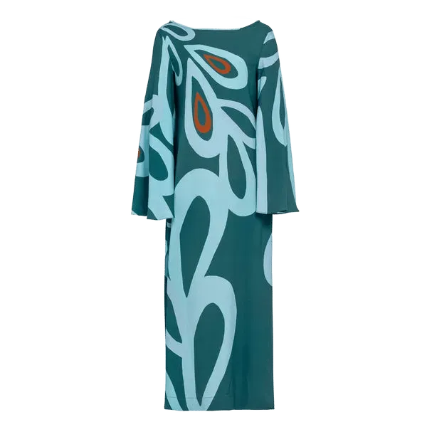 Dione Dress w/ A line sleeves and open back