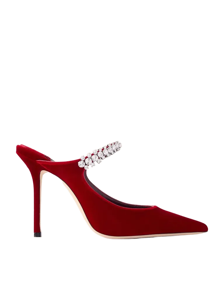 Bing 100 crystal-embellished velvet pumps