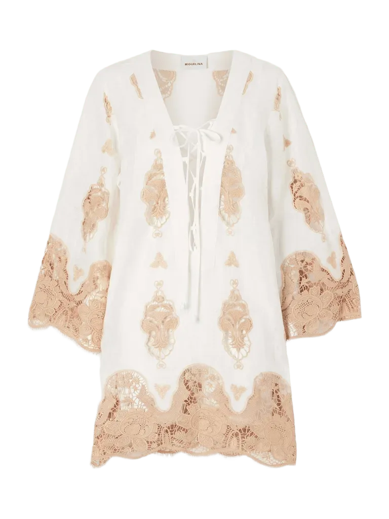Sonnet broderie anglaise linen coverup