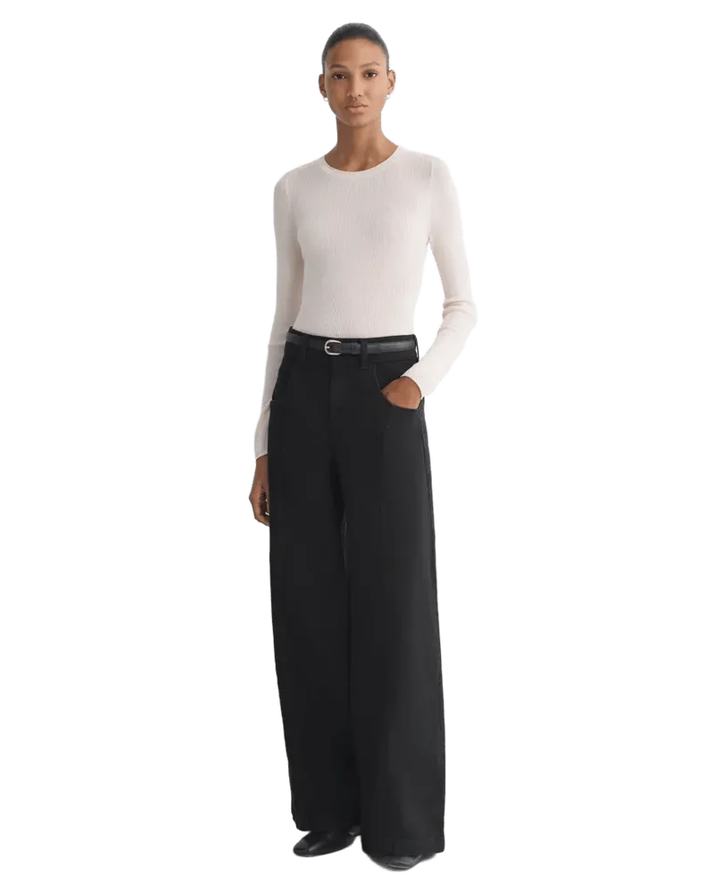 Utility Seamed Wide-Leg Pant