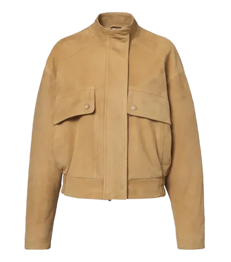 Suede bomber jacket