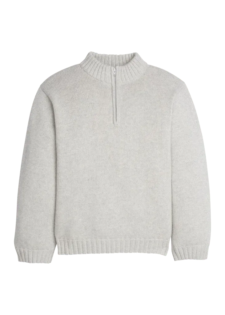 Quarter Zip Sweater - Gray