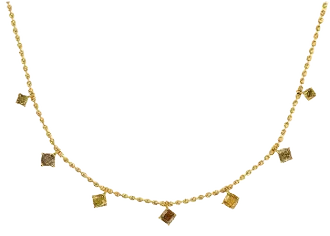 7 Cushion Fancy Color Diamond Drop Necklace