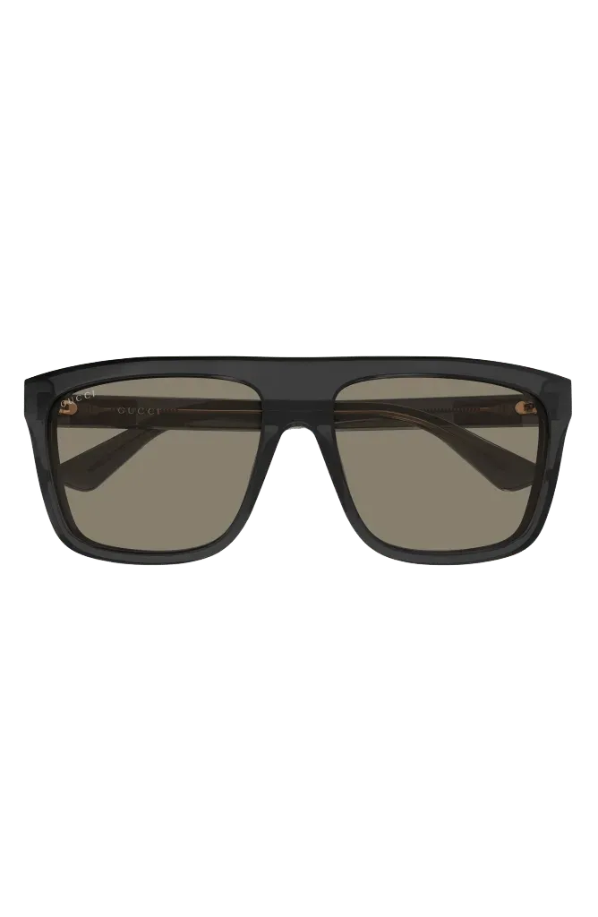 GG0748S 59mm Polarized Gradient Rectangular Sunglasses