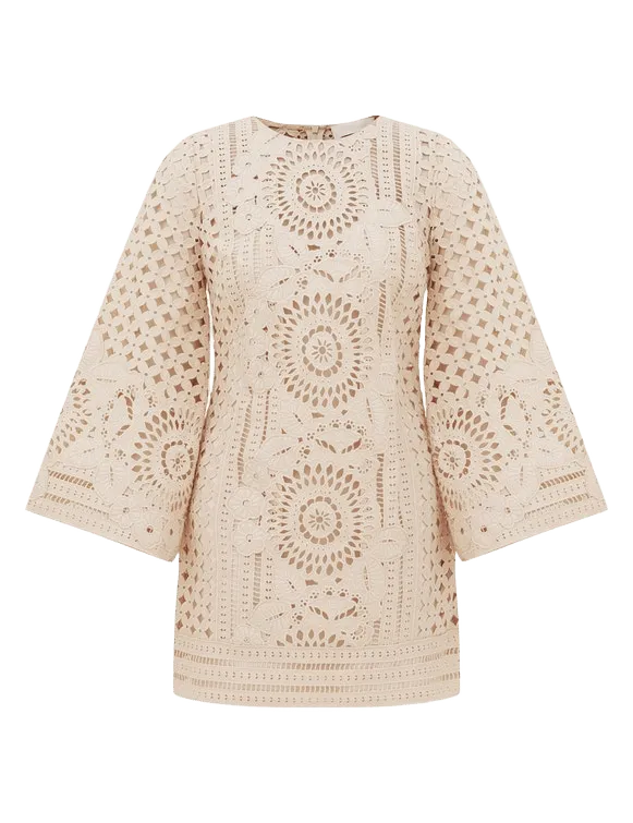Indra Embroidered Mini Dress