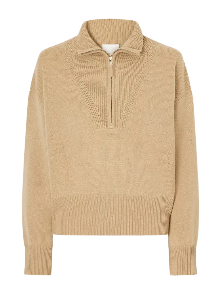 Troyer cashmere half-zip polo sweater
