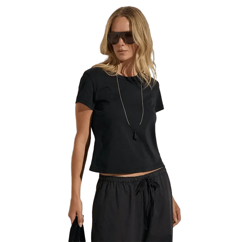 Brushed Elevated Jersey Short Sleeve Tee - Black
