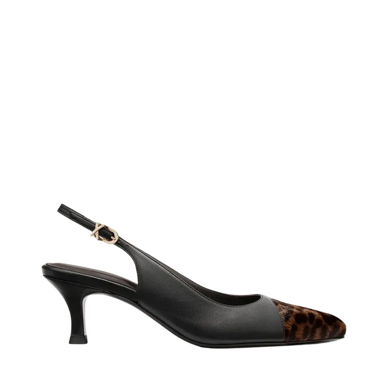 The Colette - Black Nappa and Leopard Haircalf
