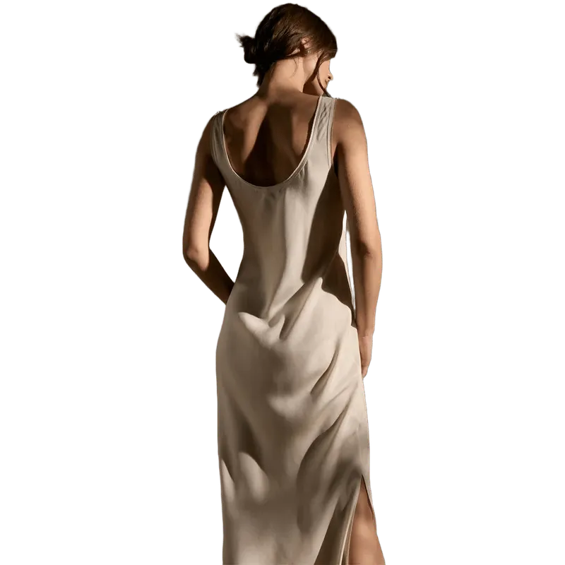 Silk Twill Tank Dress - Ivory
