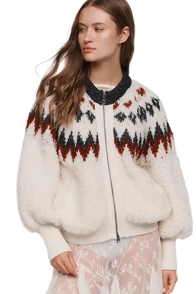 By Anthropologie Wool Blend Fair Isle Sweater