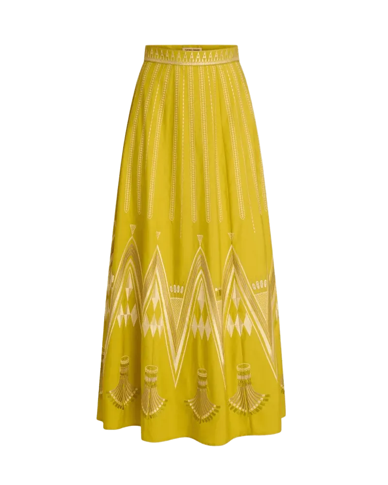 Camille Skirt with Papyrus Embroidery