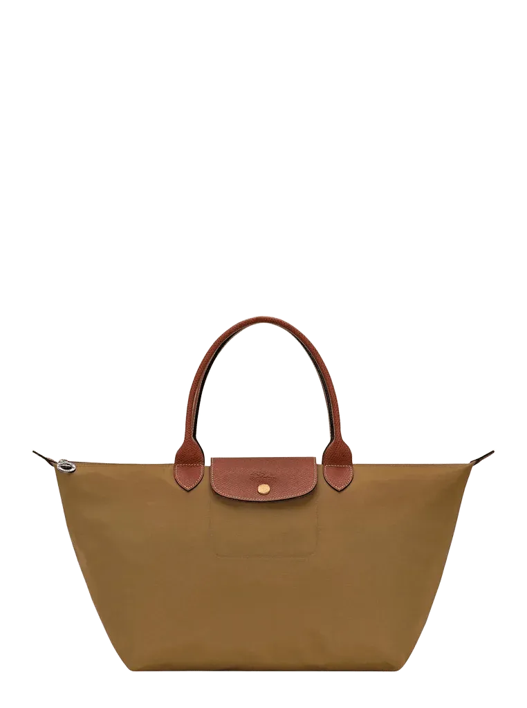 Longchamp Polyamide with Leather Handles Shoulder Bag — Brown