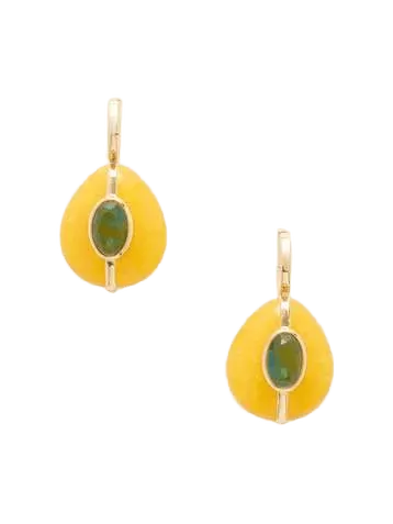 The Stone Pebble gold-tone crystal earrings