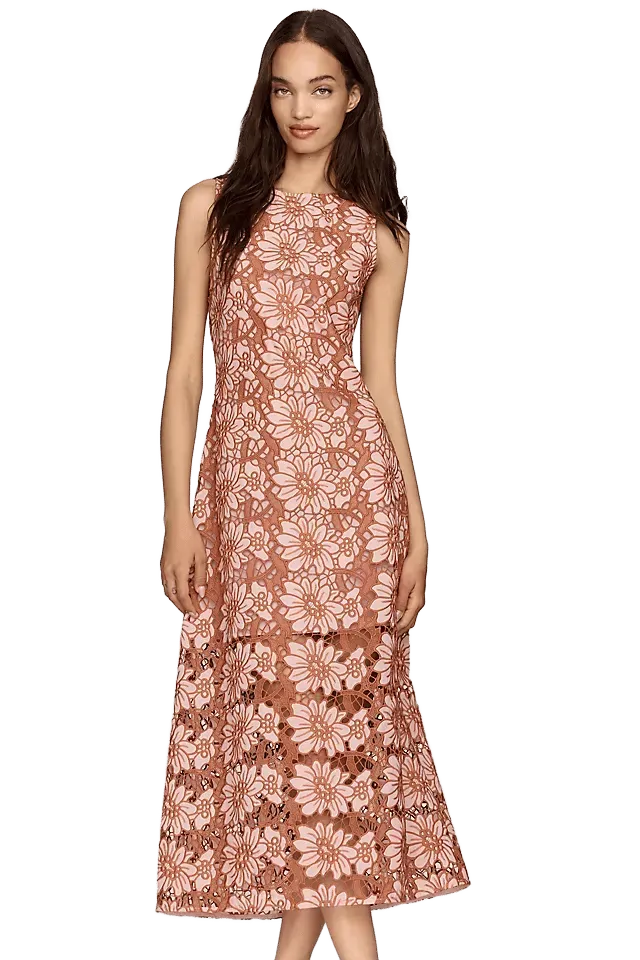 English Factory Floral Embroidered Midi Dress
