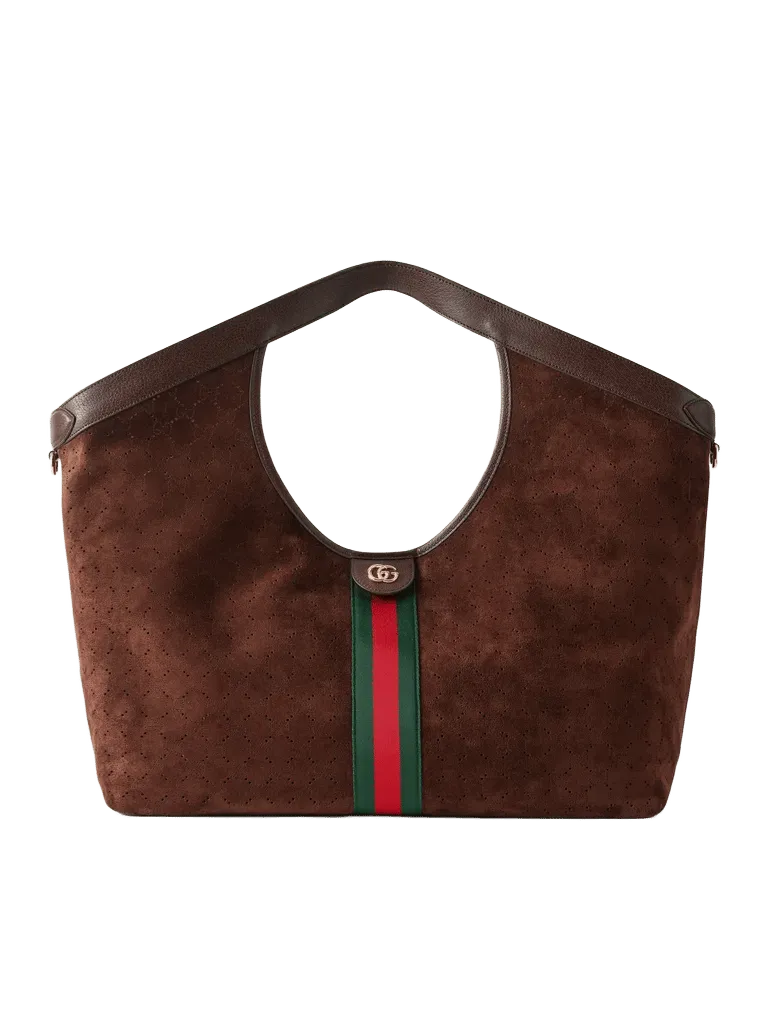 Giglio web-trimmed suede tote