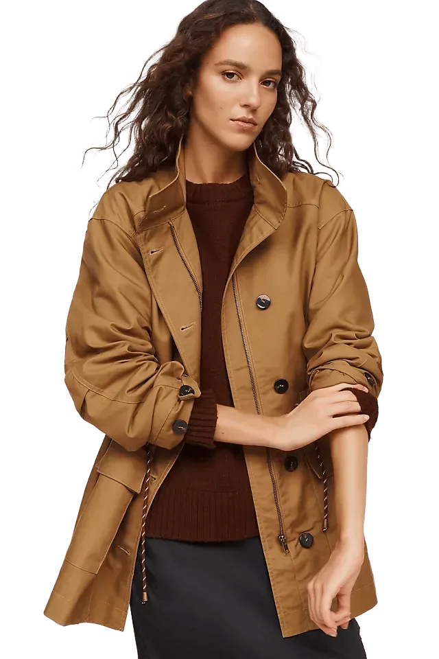 RAISONNEL 100% Cotton Funnel Neck Utility Jacket