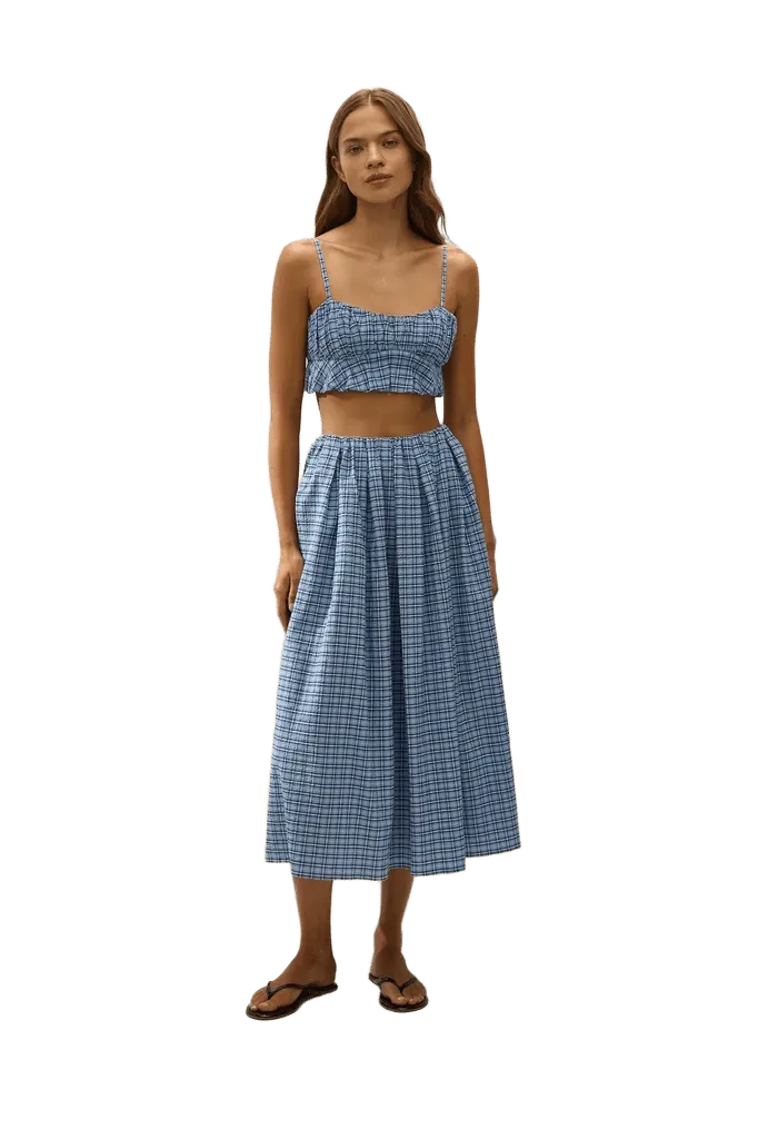 Agora Skirt Vintage Blue Check