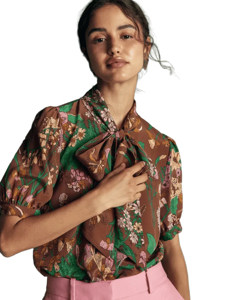 Tie Neck Silk Top