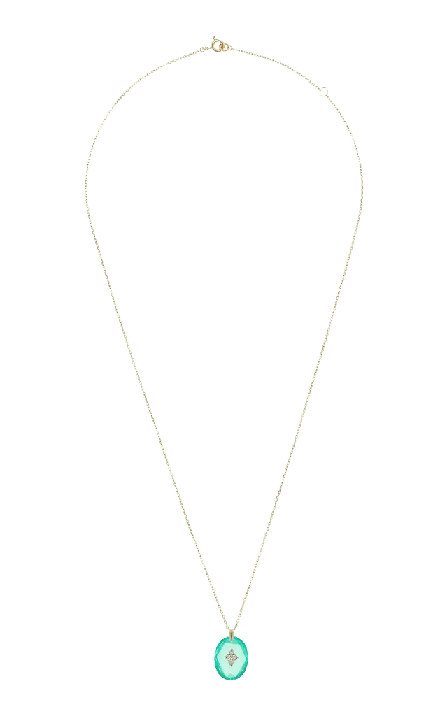 Gina 9K Gold Resin and Diamond Necklace