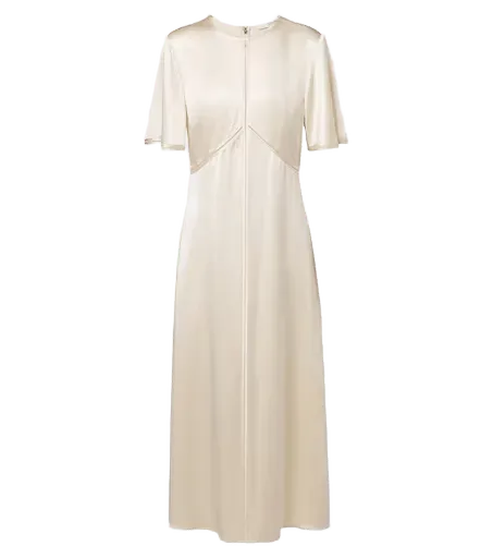 Aura silk satin midi dress
